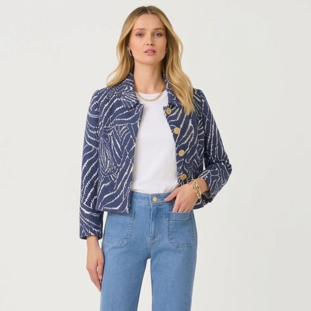 Lilly Pulitzer Cropped Graphic Jacket Size 0